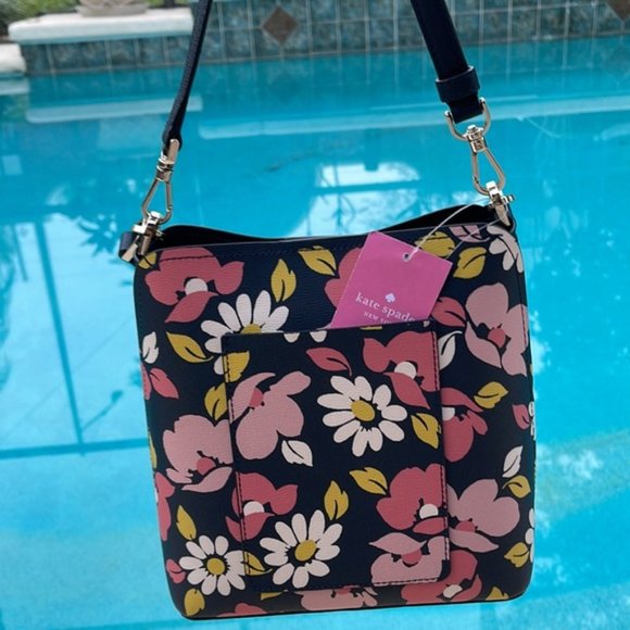 Kate Spade Darcy Small Bucket Bag Road Trip Floral Blue Multi - Picture 6 of 16